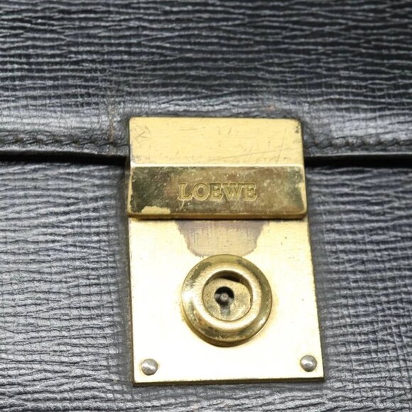 LOEWE Anagram Hand Bag Leather Black Auth - Picture 8 of 16